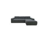 Mid.you , Dunkelgrau , Textil , Uni , Ottomane rechts, L-Form , 285x175 cm , Made in EU, FSC MIX , Rücken echt ,