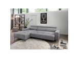 Livetastic , Dunkelgrau , Textil , Uni , Ottomane links, L-Form , 276x188 cm , Rücken echt, USB-Anschluss, USB-C-Anschluss , Wohnzimmer, Sofas & Couches, Wohnlandschaften, Ecksofas