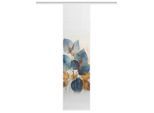 Möbelix , Blau, Weiß, Kupferfarben , Textil , Graphik , 60x245 cm , Oeko-Tex® Standard 100 , mit Beschwerungsstab, mit Flauschband, Öffnung für Beschwerungsstab, mit Paneelwagen , Heimtextilien, Vorhänge, Fertigvorhänge, Flächenvorhänge