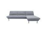 Looks by W.Joop , Grau, Hellblau , Textil , Uni , Ottomane rechts, nicht einzeln stellbar, L-Form , 274x168 cm , Made in EU, FSC MIX , Stoffauswahl, seitenverkehrt erhältlich, Hocker erhältlich, Rücken echt ,