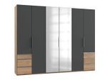 Mid.you , Graphitfarben, Eichefarben , Holzwerkstoff , 6 Fächer , 6 Schublade(n) Schubladen , 300x236x58 cm , BQ - Bündnis für Qualität, Made in Germany, DIN EN ISO 9001 , umfangreiches Zubehör erhältlich, in verschiedenen Größen erhältlich, in verschiedenen Holzdekoren erhältlich , Schlafzimmer, Kleiderschränke, Drehtürenschränke