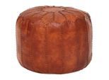 Mid.you , Braun , Leder , Kombination Echtleder/Stoff , Ziegenleder , 141 l , Füllung: Baumwollfüllung , 52x40x52 cm , Sitzfläche gepolstert , Wohnzimmer, Hocker, Poufs