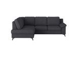 Cotta , Dunkelblau , Textil , Ottomane links, L-Form , 242x170 cm , Made in EU , Stoffauswahl, Rücken echt, Armteil rechts ,