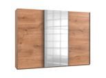 Mid.you , Eichefarben , Holzwerkstoff , 3 Fächer , 300x216x65 cm , BQ - Bündnis für Qualität, Made in Germany, DIN EN ISO 9001 , umfangreiches Zubehör erhältlich, in verschiedenen Größen erhältlich, in verschiedenen Holzdekoren erhältlich , Schlafzimmer, Kleiderschränke, Schwebetürenschränke