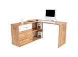 Möbelix , Eichefarben , Holzwerkstoff , 1 Schublade(n) Schubladen , rechteckig , 138x74x50 cm , Büromöbel, Schreibtische, Eckschreibtische