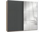 Mid.you , Graphitfarben, Eichefarben , Holzwerkstoff , 6 Fächer , 250x236x65 cm , BQ - Bündnis für Qualität, Made in Germany, DIN EN ISO 9001 , umfangreiches Zubehör erhältlich, in verschiedenen Größen erhältlich, in verschiedenen Holzdekoren erhältlich ,