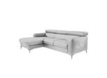 Livetastic , Hellgrau , Textil , Ottomane links, L-Form , 226x169 cm , Made in EU , Rücken echt, Armteil links, Armteil rechts ,