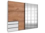 Mid.you , Weiß, Eichefarben , Holzwerkstoff , 3 Fächer , 3 Schublade(n) Schubladen , 250x216x65 cm , BQ - Bündnis für Qualität, Made in Germany, DIN EN ISO 9001 , umfangreiches Zubehör erhältlich, in verschiedenen Größen erhältlich, in verschiedenen Holzdekoren erhältlich , Schlafzimmer, Kleiderschränke, Schwebetürenschränke