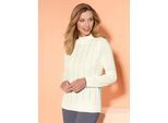 Stehkragenpullover CLASSIC BASICS "Pullover", Damen, Gr. 42, weiß (wollweiß), 100% Polyacryl, unifarben, Pullover Stehkragenpullover