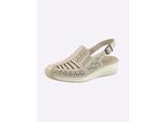 Sandale RIEKER, Damen, Gr. 37, elfenbein, Leder, Schuhe Sandale