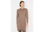 Midikleid CECIL, Damen, Gr. L (42), US-Größen, braun (urban taupe melange), Stoff, 33% Polyester, 31% Polyacryl, 24% Baumwolle, 12% Nylon, unifarben, normal kniefrei, Rundhals, Rippbündchen, Kleider Midikleid, soft und trageangenehm