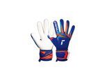 Torwarthandschuhe REUSCH "Attrakt Advance", Damen, Gr. 9, blau, 34% Polyester, 25% Latex, 3% Lederimitat, 2% Gummi, 1% Baumwolle, Handschuhe, mit atmungsaktiven Mesh-Einsätzen