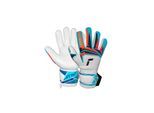 Torwarthandschuhe REUSCH "Attrakt Advance", Damen, Gr. 8, weiß, 34% Polyester, 25% Latex, 3% Lederimitat, 2% Gummi, 1% Baumwolle, Handschuhe, mit atmungsaktiven Mesh-Einsätzen