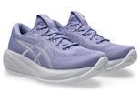 Laufschuh ASICS "GEL-CUMULUS 28", Damen, Gr. 39, blaubell, weiß, Synthetik, Schuhe Laufschuh, sportlicher Stil, leicht profiliertes Laufsohlenprofil, Schnürung