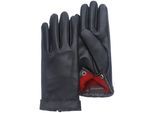Lederhandschuhe PEARLWOOD "Ann", Damen, Gr. 7.5, schwarz, Leder, unifarben, Handschuhe, Dekorative Handsteppung am Bund