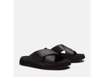 Sandale TIMBERLAND "CASCO COVE SLIDE SANDAL", Herren, Gr. 40, blk full grain, Leder, Schuhe Sandale, aus Timberland Premium Leder