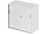 Schäfer Shop Select Ansatz-/Aufsatz-Schiebetürenschrank LOGIN, 2 Ordnerhöhen, B 800 x T 420 x H 726 mm, lichtgrau/lichtgrau