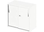 Schäfer Shop Select Ansatz-/Aufsatz-Schiebetürenschrank LOGIN, 2 Ordnerhöhen, B 800 x T 420 x H 726 mm, weiss/weiss