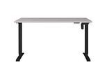 Schreibtisch Monaco, elektrisch höhenverstellbar, Rechteck, T-Fuss, Memorybedienpanel, B 1400 x T 800 x H 720-1190 mm, kaschmir/schwarz