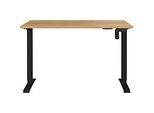 Schreibtisch Athen, elektrisch höhenverstellbar, Rechteck, T-Fuss, Memorybedienpanel, B 1200 x T 800 x H 720-1190 mm, Navarra Eiche/schwarz