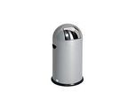 VAR Abfallsammler, 40 L, Stahl-Inneneimer, Metallgriff, silber