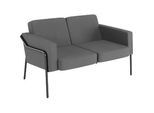 Zweisitzer Sofa meet by Paperflow MEDSO Klassik, gepolstert, Sitzfläche austauschbar, B 1040 x T 515 x H 410 mm, Stoff und Stahl, anthrazit/mattschwarz