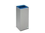 VAR Wertstoffsammelgerät WSG Quadro 79, 70 Liter, silber beschichtet, RAL 5010 blau