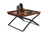 Mid.you , Sheeshamfarben , Holz , Sheesham , massiv , quadratisch , 63x39x63 cm , Wohnzimmer, Wohnzimmertische, Couchtische, Couchtische Holz