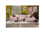 Mid.you , Rosa , Textil , Ottomane rechts, L-Form , 343x170 cm , Made in EU ,
