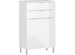 Germania , Weiß , Holzwerkstoff , 2 Fächer , 2 Schublade(n) Schubladen , 60x97x34 cm , stehend , Kleinmöbel, Kommoden, Kommoden