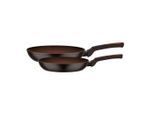 GSW , Braun, Schwarz , Metall , 1,5 / 2,1 l , rund , ISO 9001 , hitzebeständige Griffe, rostfrei, antihaftbeschichtet, geschmacksneutral, ergonomischer Griff, energiesparend, Thermoboden, wärmeisolierter Griff , Kochen & Essen, Pfannen, Pfannensets