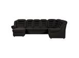 Livetastic , Schwarz , Textil , Ottomane rechts, U-Form , 333x216 cm , Made in EU , seitenverkehrt erhältlich, Hocker erhältlich, Rücken echt, Armteil links, Armteil rechts ,