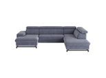 Mid.you , Blau , Textil , U-Form , 328x215 cm , Made in EU , Typenauswahl, Bettkasten erhältlich, Stoffauswahl, Liegefunktion, seitenverkehrt erhältlich, Bettfunktion erhältlich, Rücken echt, Armteil links ,