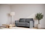 BRUNO Schlafsofa 160cm in Dunkelgrau | Kubus | stabiles Massivholz & Boxspringkomfort