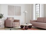 BRUNO Schlafsessel 70cm in Blush Rosa | praktische Größe | stabiles Massivholz & Boxspringkomfort