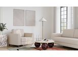 BRUNO Schlafsessel 70cm in Creme Ecru Beige | praktische Größe | stabiles Massivholz & Boxspringkomfort