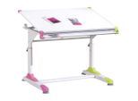 Mid.you Jugendschreibtisch , Grün, Weiss, Pink , Holzwerkstoff , rechteckig , C-Form , 66x69-84x100 cm , höhenverstellbar , Büromöbel, Schreibtische, Kinder- & Jugendschreibtische
