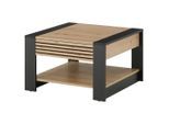 Livetastic Couchtisch , Schwarz, Eiche Artisan , Holzwerkstoff , quadratisch , eckig , 70x42x70 cm , Wohnzimmer, Wohnzimmertische, Couchtische, Couchtische eckig