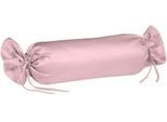 Nackenrollenbezug FLEURESSE "Colours", rosa (rose), B:15cm L:40cm, Mako-Satin, Obermaterial: 100% Baumwolle, Kissenbezüge, Nackenrollenbezug, Mako Satin, glänzend, glatt, Premium Qualität