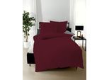 Bettwäsche KAEPPEL "Uni", rot (burgund), B/L: 200cm x 200cm, 1 Stk., 2 Stk., Mako-Satin, B/L: 80cm x 80cm & 80cm x 80cm, 3 Stk., Mako-Satin, Obermaterial: 100% Baumwolle, Bettwäsche, Bettwäsche, Unifarben