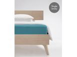 Spannbettlaken FLEURESSE "Jenny C aus feinfädigem Mako-Jersey", blau (petrol), L:220cm, Mako-Jersey, Obermaterial: 100% Baumwolle, Bettlaken, Spannbettlaken, für Matratzen bis 23 cm Höhe
