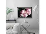 Bild QUEENCE "Gunni", rosa (farbe rahmen: schwarz, farbe bild(er): rosa), B:60cm H:50cm, Acrylglas, Holz, Papier, Bilder, Bild, gerahmt, Rosen