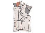Bettwäsche KAEPPEL "Opalith", beige (natur), B/L: 135cm x 200cm, 1 Stk., 1 Stk., Feinbiber, B/L: 80cm x 80cm, 2 Stk., Feinbiber, Obermaterial: 100% Baumwolle, Bettwäsche, Bettwäsche, Mit grafischem Muster