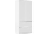 Drehtürenschrank RAUCH "Kleiderschrank Schrank Garderobe COSTA in den Breiten 91/136/181 cm", alpinweiß, eingriffe alpinweiß, B:91cm H:197cm T:54cm, Holzwerkstoff, Schränke, Drehtürenschrank, viel Platz, grifflose Front und Push-to-Open Funktion MADE IN GERMANY