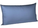 Kissenbezug FLEURESSE "Colours Mako Satin, 100% Baumwolle, mit Reißverschluss", blau (denim), B:40cm L:80cm, Mako-Satin, Mako-Satin, Kissenbezüge, Kissenbezug, Mako Satin, glänzend, glatt, Premium Qualität
