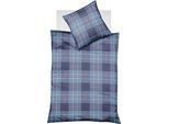 Bettwäsche FLEURESSE "Lech 4112", blau, B/L: 155cm x 200cm, 1 Stk., 1 Stk., Flanell, B/L: 80cm x 80cm, 2 Stk., Flanell, Obermaterial: 100% Baumwolle, Bettwäsche, Bettwäsche, Edelflanell, Baumwolle, in Gr. 135x200, 155x220, 200x200cm