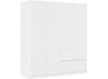 Drehtürenschrank RAUCH "Kleiderschrank Schrank Garderobe COSTA in den Breiten 91/136/181 cm", alpinweiß, eingriffe alpinweiß, B:181cm H:197cm T:54cm, Holzwerkstoff, Schränke, Drehtürenschrank, viel Platz, grifflose Front und Push-to-Open Funktion MADE IN GERMANY