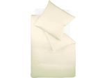 Bettwäsche FLEURESSE "Colours in 135x200, 155x220 oder 200x200 cm", beige (creme), B/L: 155cm x 200cm, 1 Stk., 1 Stk., Interlock-Jersey, B/L: 80cm x 80cm, 2 Stk., Interlock-Jersey, Obermaterial: 100% Baumwolle, Bettwäsche, Bettwäsche, Bettwäsche aus 100% Baumwolle, uni, mit Reißverschluss