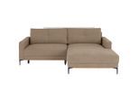 Ondega , Hellbraun , Textil , Füllung: Schaumstoff , L-Form , 238x162 cm , Stoffauswahl , Wohnzimmer, Sofas & Couches, Schlafsofas, Ecksofas mit Schlaffunktion