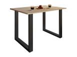 Mid.you , Schwarz, Sonoma Eiche , Metall, Holzwerkstoff , rechteckig , 50x76x110 cm , Esszimmer, Esszimmertische, Esstische
